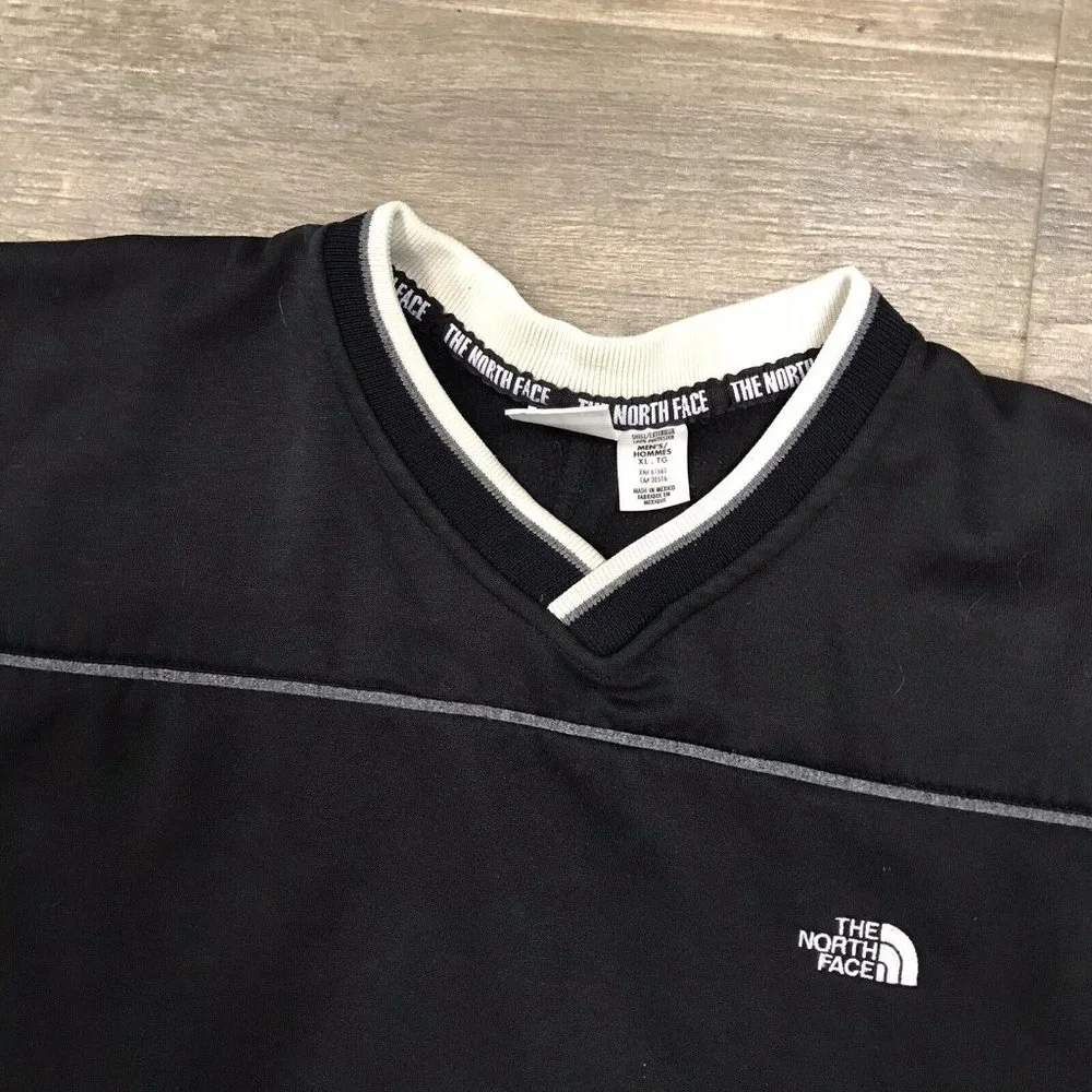 Vintage The North Face Pullover V-neck‎ Sweatshirt Black Ultra-Wick Men Size XL